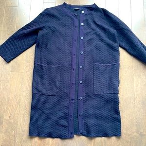 COS navy long cardigan size M